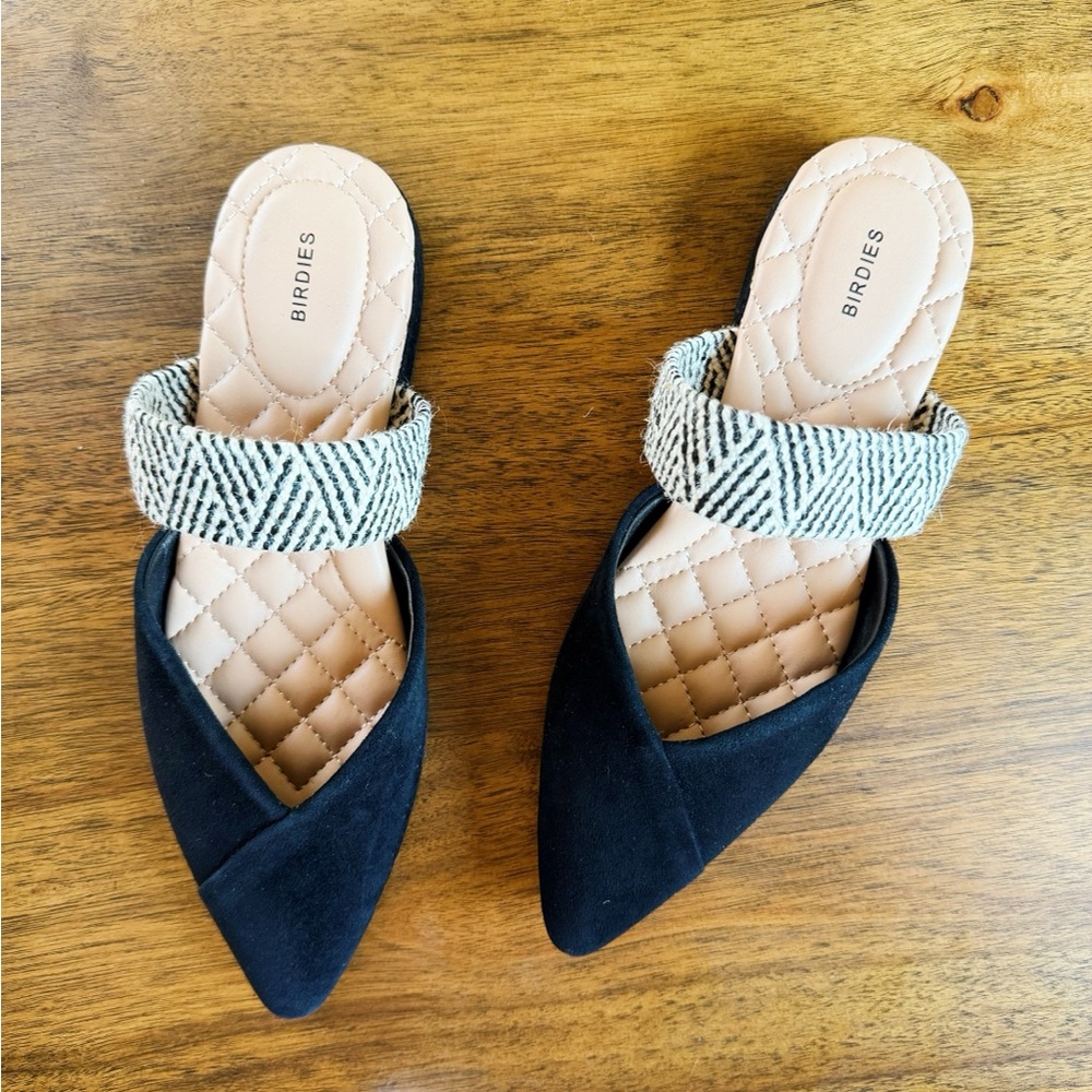 Birdies Women's Black and Cream Slip-On Shoes